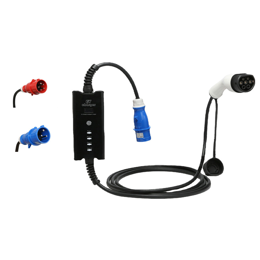 Portable Ev Charger 32A Type 2 Cee Plug - Домашнее зарядное устройство для электромобилей, регулируемое,