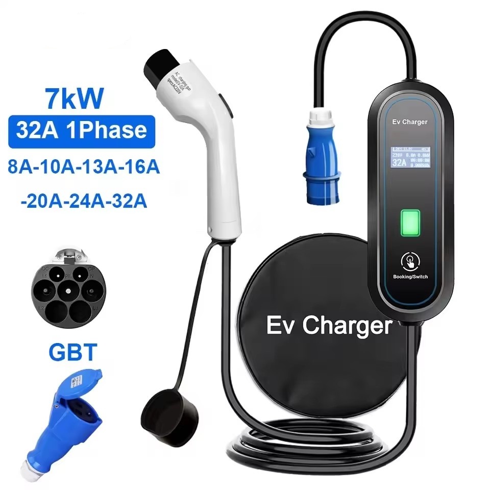 Portable Ev Charger 32A Type 2 Cee Plug - Портативное зарядное устройство GBT для электромобилей,