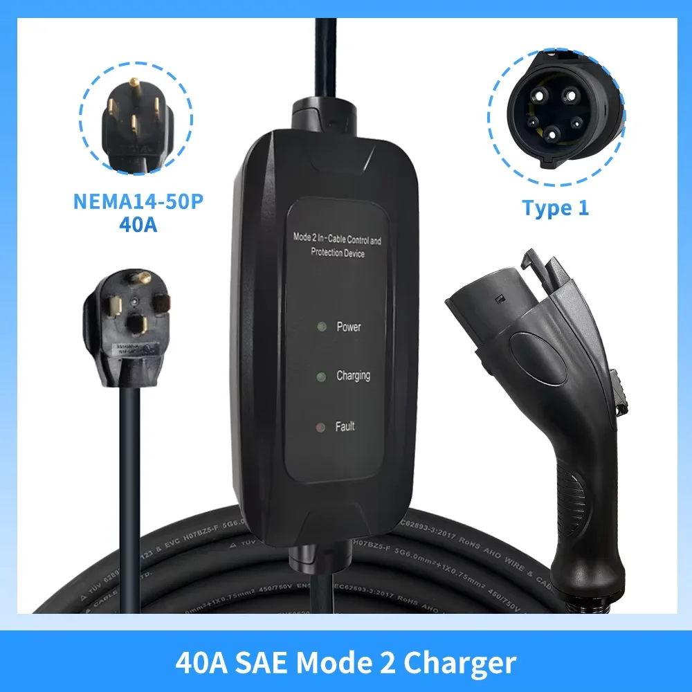 9 кВт 16 А SAE J1772 Тип 1 Моб – обзор и цена Portable Ev Charger